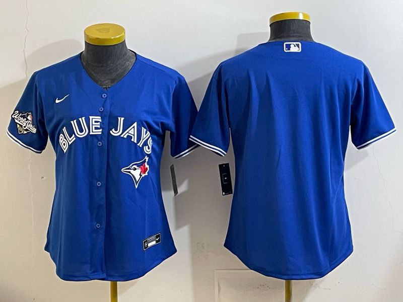Women 2025 Toronto Blue Jays Blank Blue Game Nike MLB Jersey style 02
